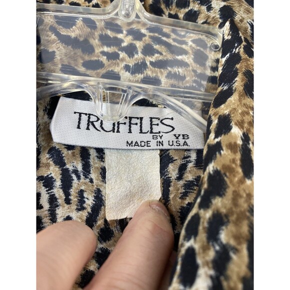 Vintage Truffles by YB Leopard | Animal Print Button Up Blouse Size XL? - Picture 10 of 14